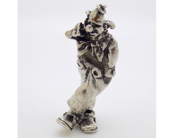 1.32-oz. Vintage Italian Handmade Genuine Silver Sad Clown Figurine Sculpture