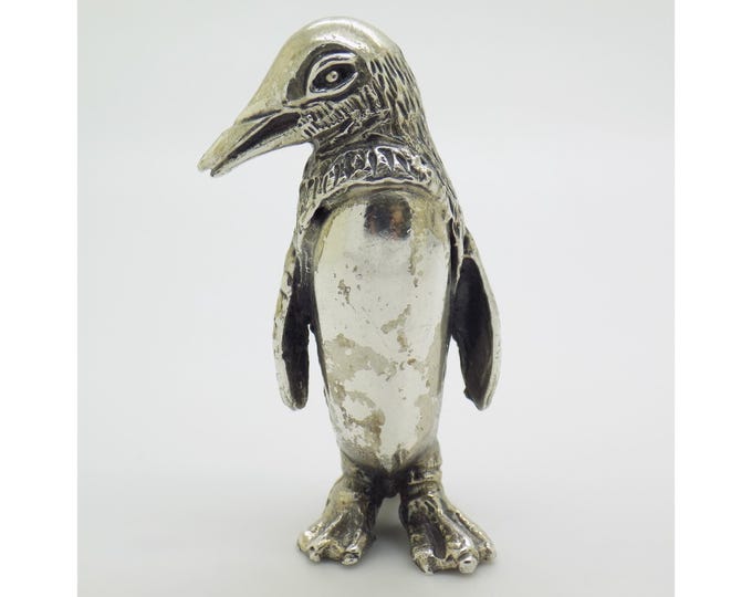 Vintage Italian Handmade Genuine Silver RARE Penguin Large Solid Figurine, Decorative Collectible Gift