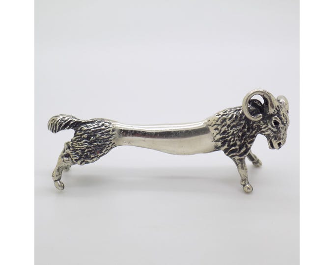 Vintage Italian Handmade Genuine Sterling Silver 925 Ram / Aries Shaped Spoon Rest made in Tuscany (Arezzo)