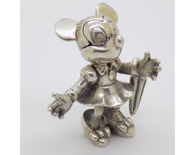 1-oz. Vintage Italian Handmade Silver Minnie Figurine Miniature made in Arezzo (Tuscany) in 1970s/80s
