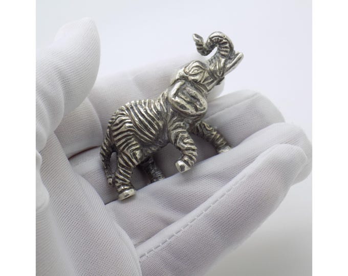 3.3-oz. Vintage Italian Handmade Genuine Silver Elephant Large Figurine Rare Decoration