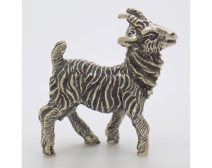 Vintage Italian Handmade Genuine Silver Goat Detailed Figurine Miniature