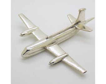 ヴィンテージ 800 シルバー 飛行機 ミニチュアフィギュア (37 x 45 mm 