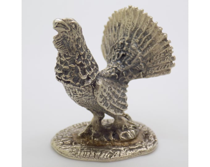 1.7-oz. Vintage Italian Handmade Genuine Silver Turkey Figurine Sculpture 1950/60