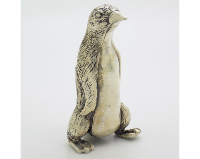 Vintage Italian Handmade Genuine Silver Rare and Detailed Large Penguin Figurine, Collectible Solid Miniature