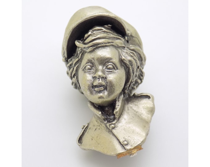 1.5-oz. Vintage Italian Handmade Genuine Silver UNO-A-ERRE Rare Boy Upper Body Solid Figurine Decorative Silver Collectible