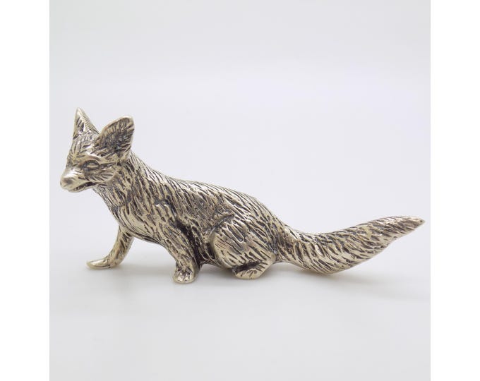 1.2-oz. Vintage Italian Handmade Genuine Silver Fox Figurine Solid Detailed Sculpture