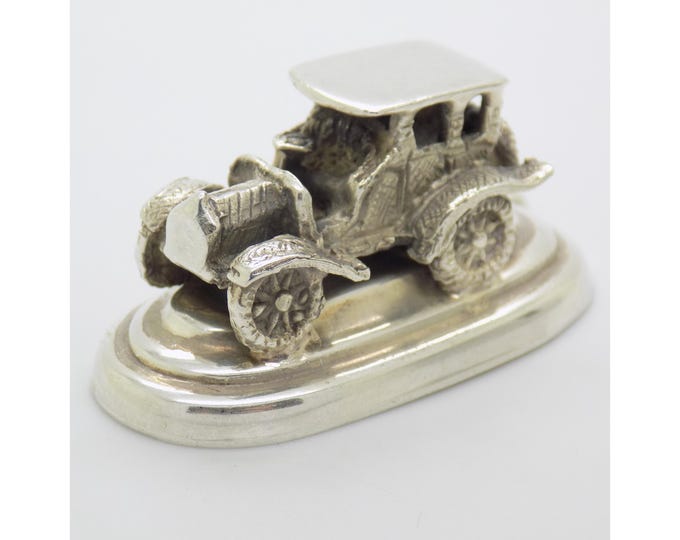 Vintage Italian Handmade Genuine Silver Car Shaped Table Place Holder, Usable, made in Florence (FI, Tuscany)