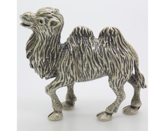 Vintage Italian Handmade Genuine Silver Camel Detailed Figurine Miniature Solid Statue