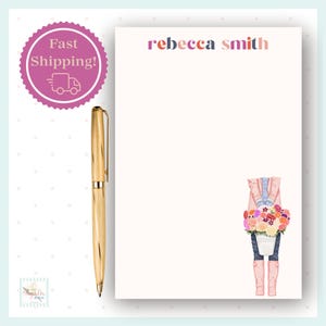 Personalized Flower Gardener Notepad: Watercolor Stationery Gift