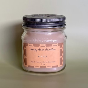 Rose Scented Beeswax Candle