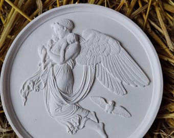 Arte mural en bajorrelieve de la Diosa de la Noche: Decoración nórdica, escultura de yeso de 14 cm