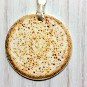 Cheese Pizza Christmas  Ornament | Family Pizza Night Food Ornaments | I Love Pizza Gifts | Cheesy Personal Pan Pizza Gift for Pizza Lover