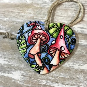 Mushroom Christmas Ornament | Toadstool Ornament | Mushroom Christmas Tree |  Mushroom Kitchen |  Mushroom decoration | Mushroom Art Print