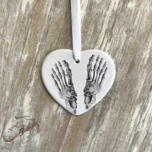 Foot Anatomy Christmas Ornament: Podiatrist Gift, Foot Bones Art