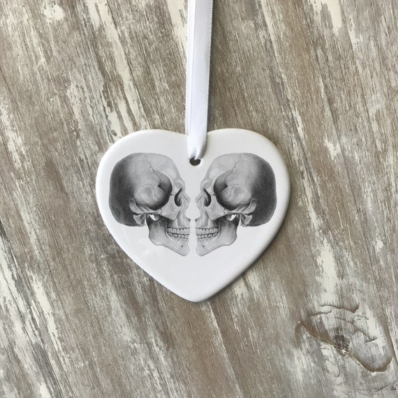 Personalized Skeleton Couple Ornament: Gothic Skull Lover Gift