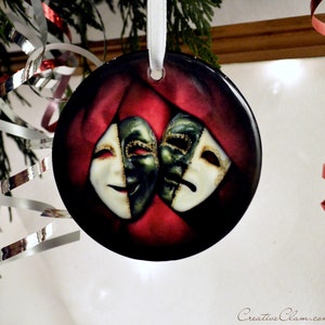 Drama Teacher Gift Comedy Tragedy Mask Ornament | Theater Ornament | Drama Graduate Student Thespian  Actor Actress Ornament Personalized