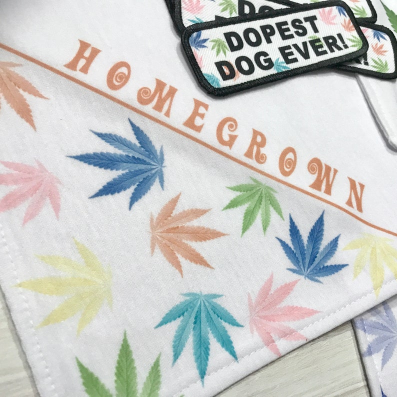 Weed Dog Bandana Cute Weed Accessories for Girly Stoner Dog Homegrown Tee Bandana Weed lover Gift Pot Leaf Dog Bandana Personalized