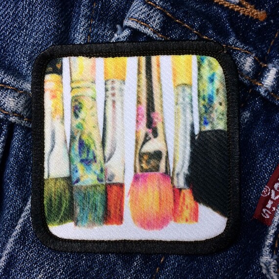 Artist Paint Brush Patch: Original Art Applique for Jackets