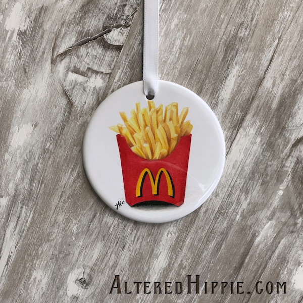 French Fry Ornament | Fries Before Guys | Ding Fries Are Done | French Fries Best Friend Ornament | McDonald xmas BFF Ornament Personalized