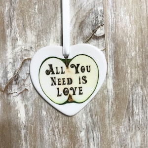 The Beatles Ornament | All you need is Love | Beatles Gifts | John Lennon Lyrics | Beatles Engagement Gift | Beatles Christmas