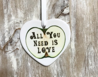 The Beatles Ornament | All you need is Love | Beatles Gifts | John Lennon Lyrics | Beatles Engagement Gift | Beatles Christmas