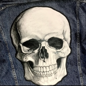 Large Skull Backpatch | Skeleton Patch | Goth Patch | Motorcycle Patches | Biker Patch | Custom Back Patch | Jacket Back Patch | Halloween
