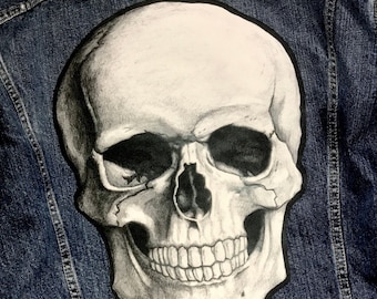 Large Skull Backpatch | Skeleton Patch | Goth Patch | Motorcycle Patches | Biker Patch | Custom Back Patch | Jacket Back Patch | Halloween