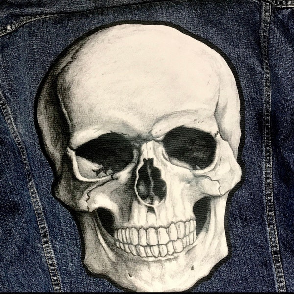 Large Skull Backpatch | Skeleton Patch | Goth Patch | Motorcycle Patches | Biker Patch | Custom Back Patch | Jacket Back Patch | Halloween