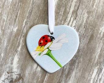 Gardener Valentine Plant lovers Gift Personalized | Lady Bug Valentines Gift | Ladybug Wreath Ornament | Valentine for Gardener Teacher Mom