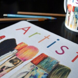 Artist Original Art Print of Paint Brushes ACEO  on a Thick Mouse Pad