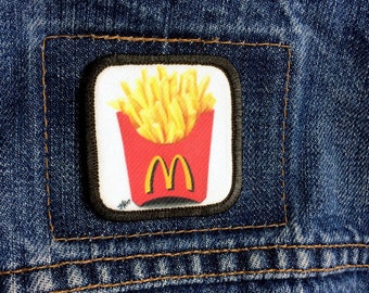 French Fry Punk Patches for Jackets, Back pack | Fast Food Patch Sew-on | Art Food Patch | French Fries Before guys | BFF Best Friend Gift