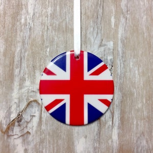 Union Jack Flag Ornament | British Flag Tree Decoration | United Kingdom London Liverpool Patriotic Christmas | England UK Flag Ornaments