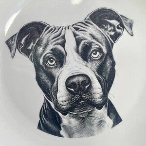 American Pit Bull Terrier Dog Plate Pitbull Mom Gift | Pitty Wall Decor | Staffordshire Bull Terrier Mix | Dog Lover Decorative Art