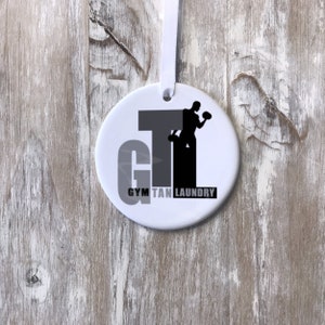 Jersey Shore Christmas Ornament | Gym Tan Laundry Jersey ShoreFan | Keto Guido | Spiral Squad | Weight lifting Ornament | Barbell