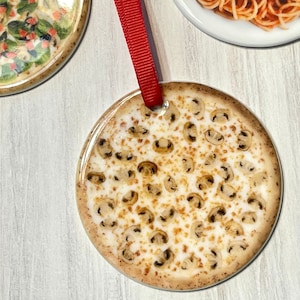 Pizza Ornament Cheese Mushrooms Italian Pizza Gifts | Friday Night Pizza Party | Extra Cheesy Foodie Gift