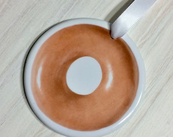 Glazed Donut Ornament | Apple Cider Cinnamon Sprinkles Strawberry Chocolate Pink Sprinkles Food Ornaments | Dunkin Donuts | Christmas Sweets