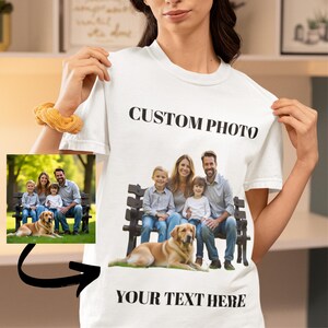 Comfort Colors Custom Photo Shirt, Personalized Picture T-Shirt with Text or Image, Family Gift, Make Your Own T-Shirt, Printed Photo Tee