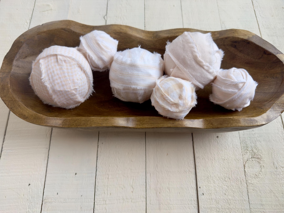 Neutral Dough Bowl Filler | Handmade Rag Balls | Farmhouse Bowl Decor ...