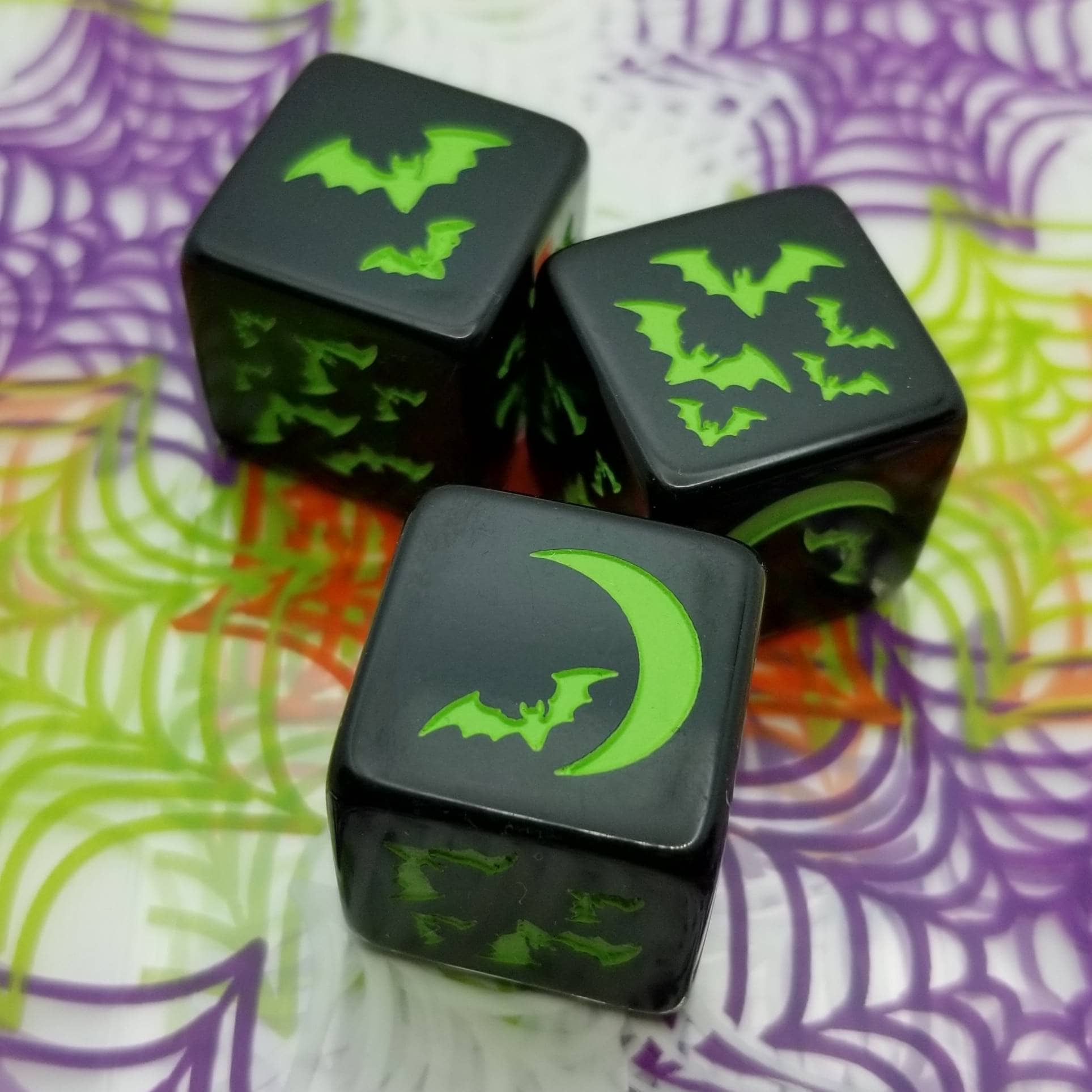 Bat Dice / Set of 2 / D6 - Bats Halloween, Spooky