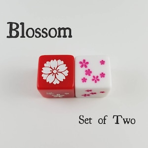 Blossom Dice / Set of 2 / D6 - Cherry Blossom, Flower, Spring
