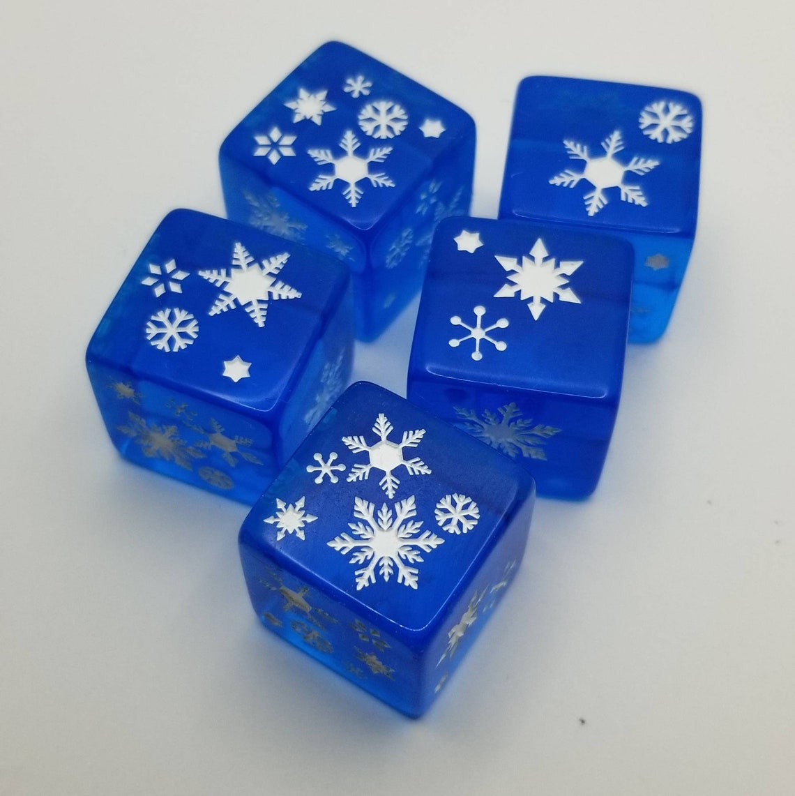 Snowflake Dice / Winter Dice / Set of 2 / D6 Etsy