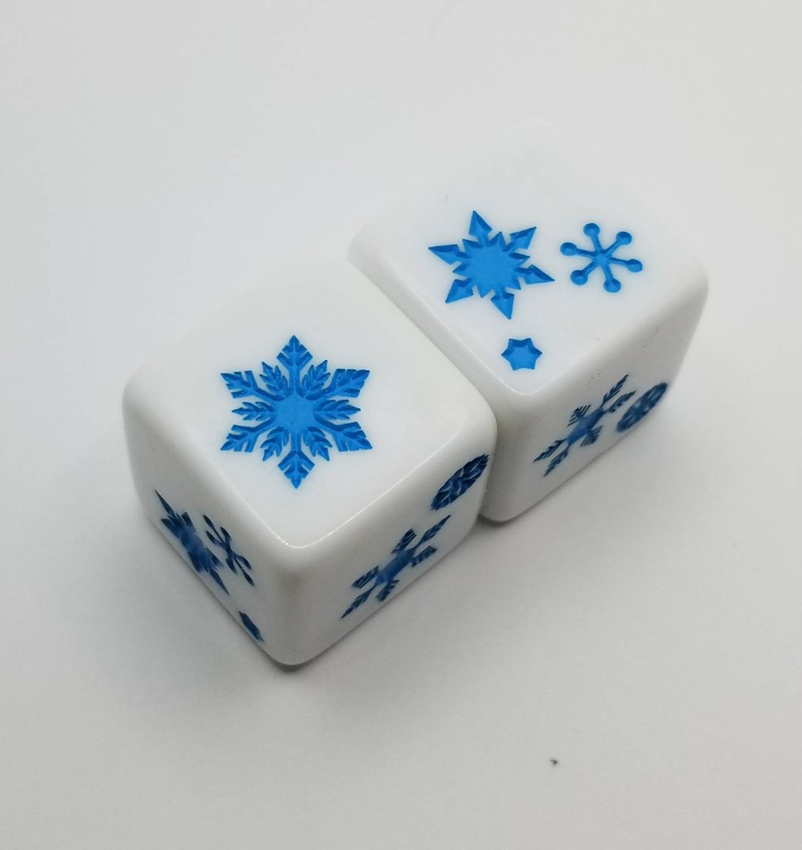Snowflake Dice / Winter Dice / Set of 2 / D6 Etsy