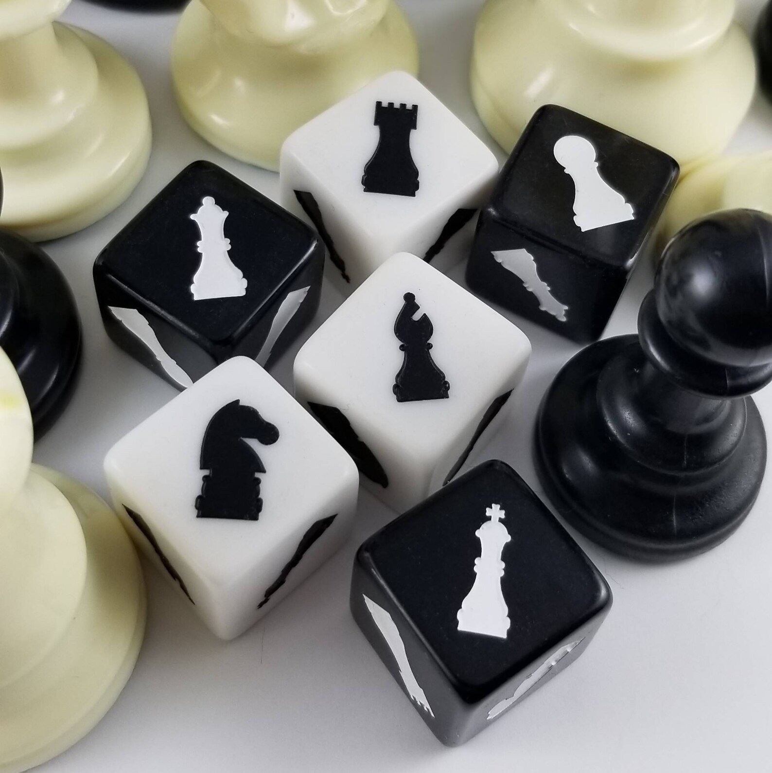Chess Dice / Set of 2 / D6 Chess Board Pieces Etsy