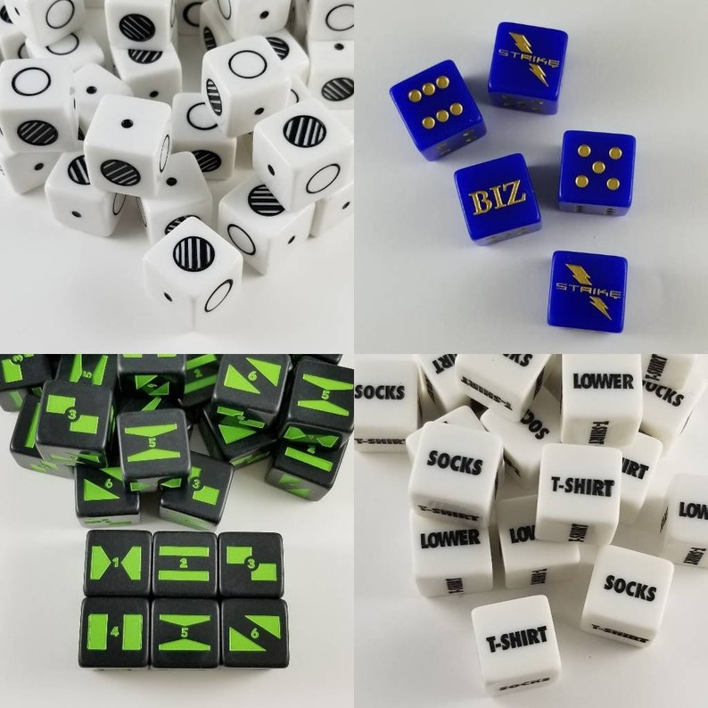 25 Custom Dice With Free Artwork Prep / All Six Sides / Etsy