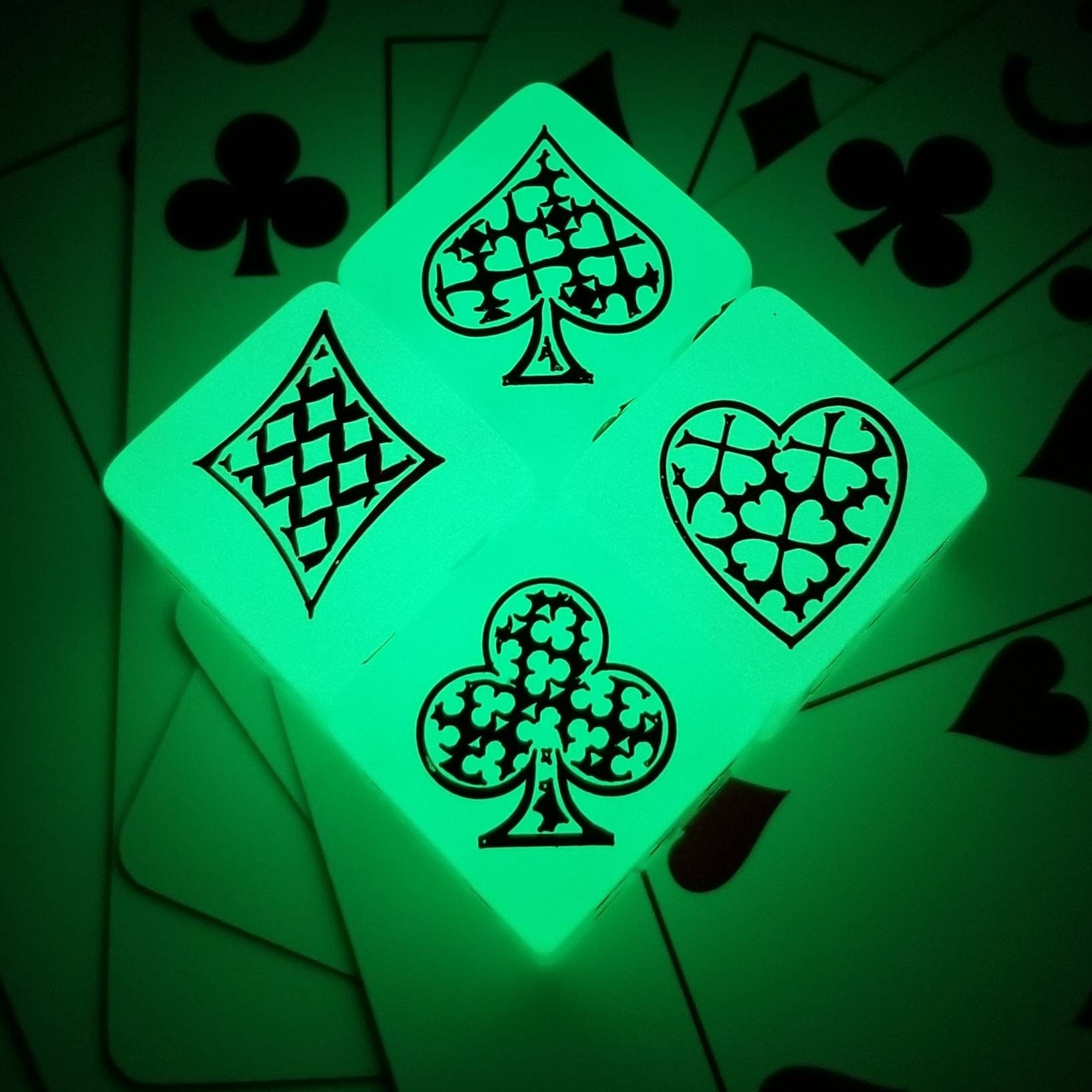 Card Suit Dice /Poker Dice/ Set of 4 / D6