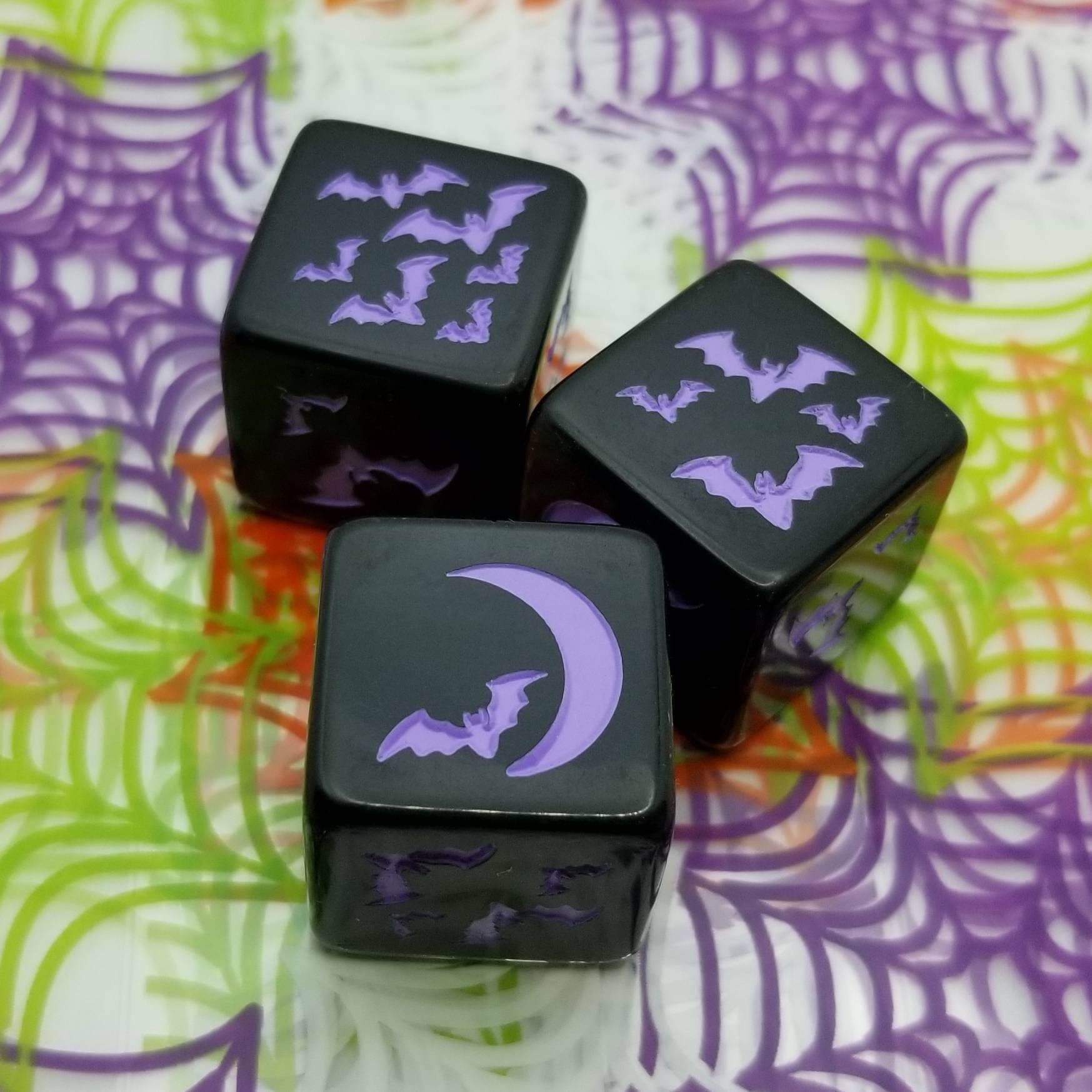 Bat Dice / Set of 2 / D6 - Bats Halloween, Spooky