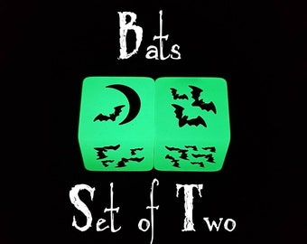 Bat Dice / Set of 2 / D6 - Bats Halloween, Spooky