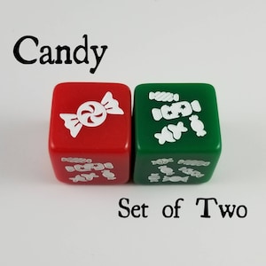 Candy Dice / Set of 2 / D6 -  Christmas, Holiday