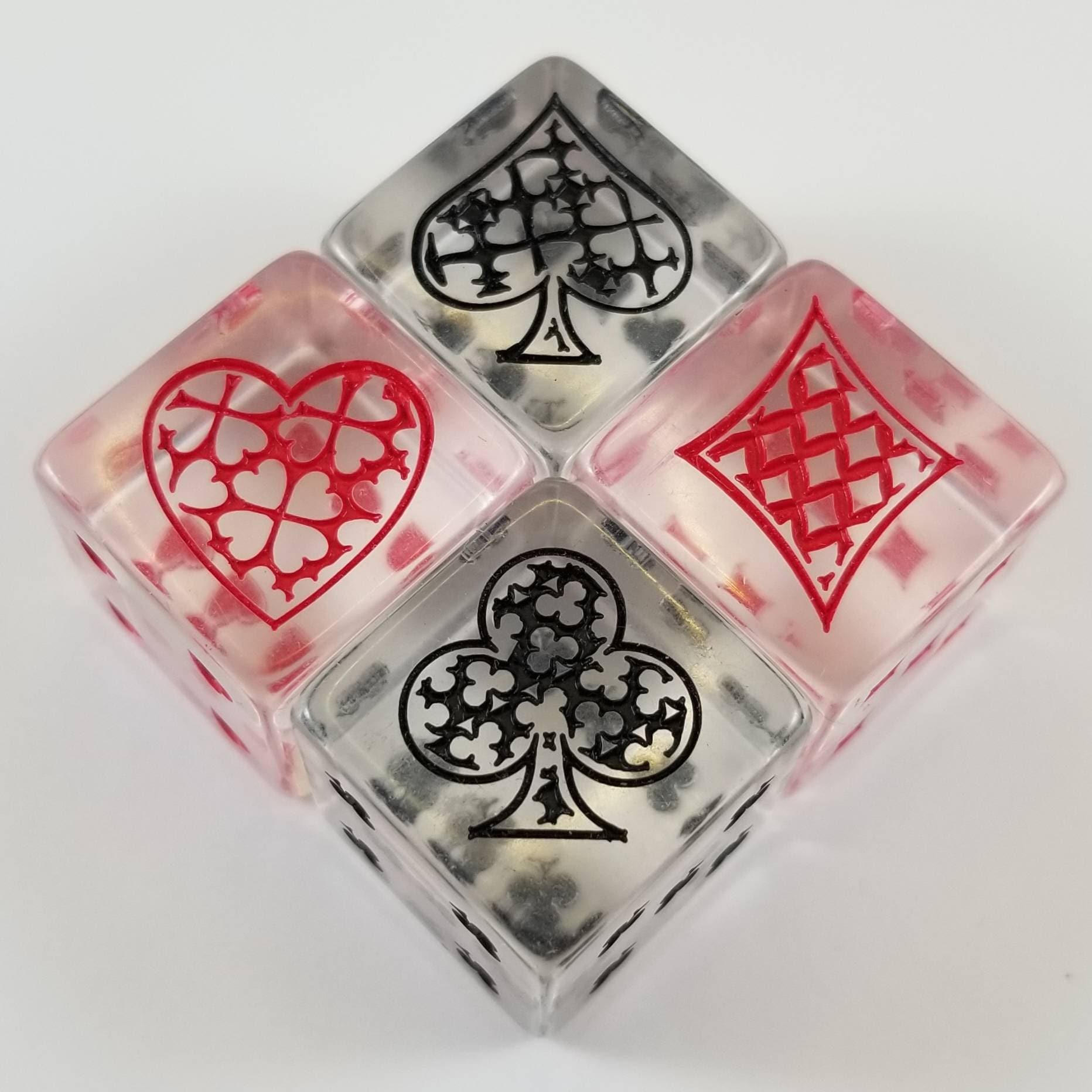 Card Suit Dice /Poker Dice/ Set of 4 / D6